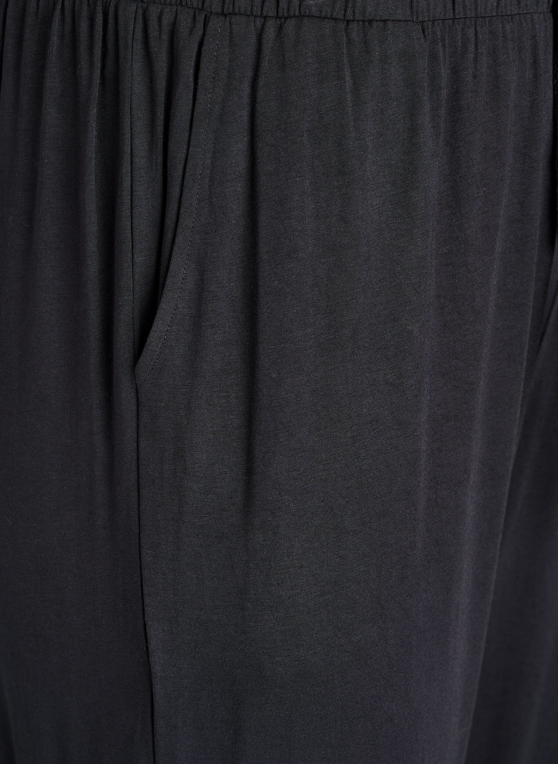 Zizzi Nattbyxor i modal med h&ouml;g midja, Svart, Packshot image number 2