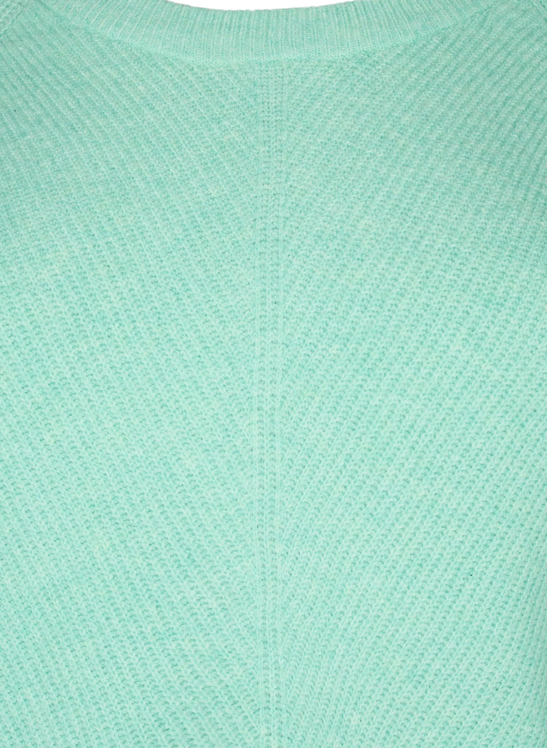 Zizzi Melerad tr&ouml;ja med slits i sidan, Cabbage/White, Packshot image number 2