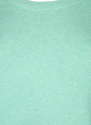 Melerad tröja med slits i sidan, Cabbage/White, Packshot image number 2