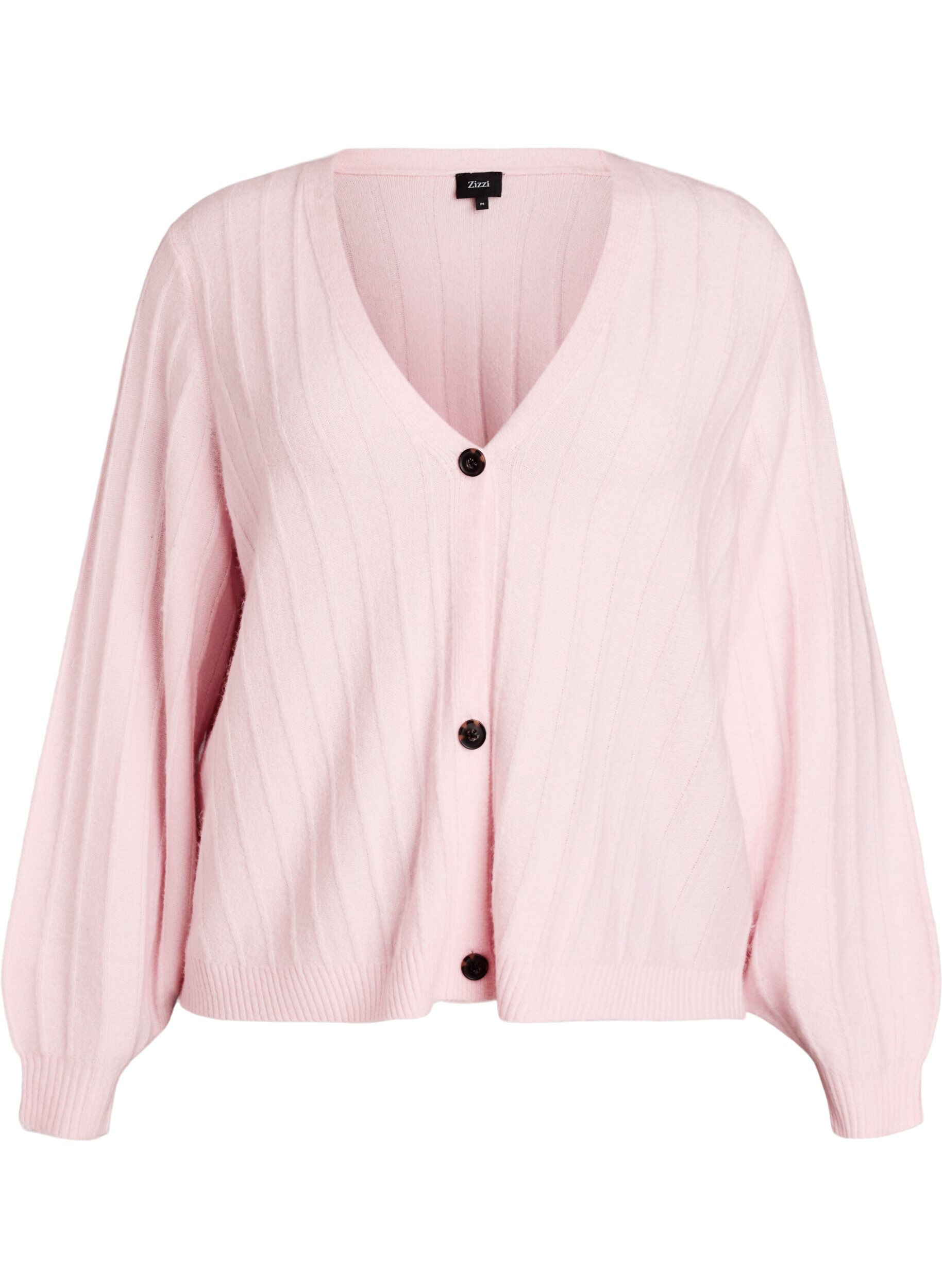 Kofta med ribbad struktur och ballong&auml;rmar