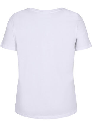 T-shirt i bomull med print, B. White w. Black, Packshot image number 1