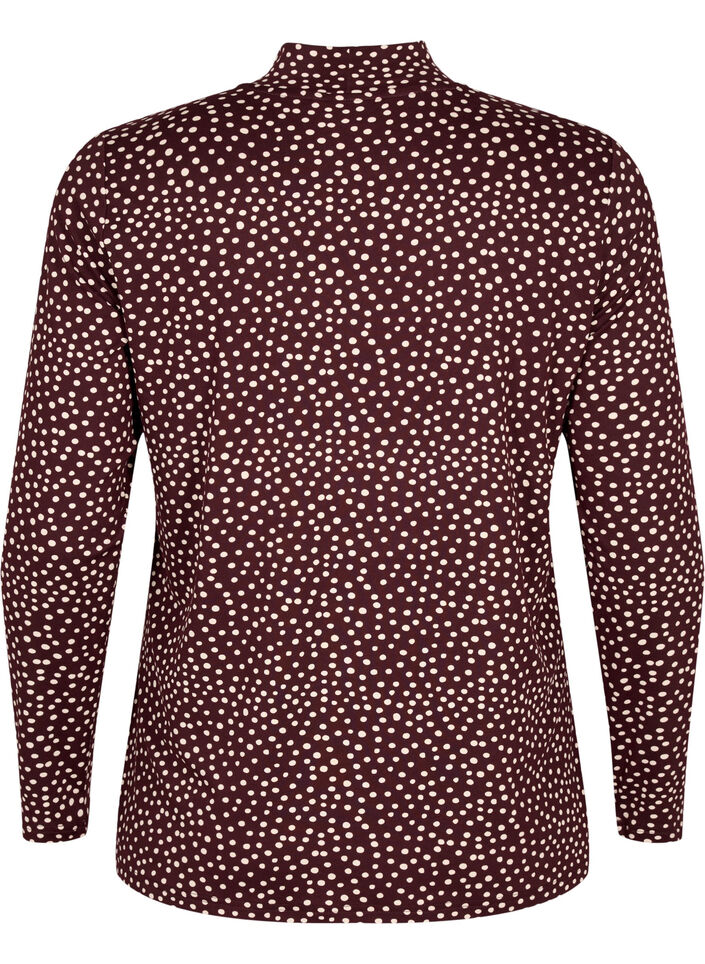 FLASH - Långärmad blus med turtleneck, Mörk Bordeaux, Packshot image number 1