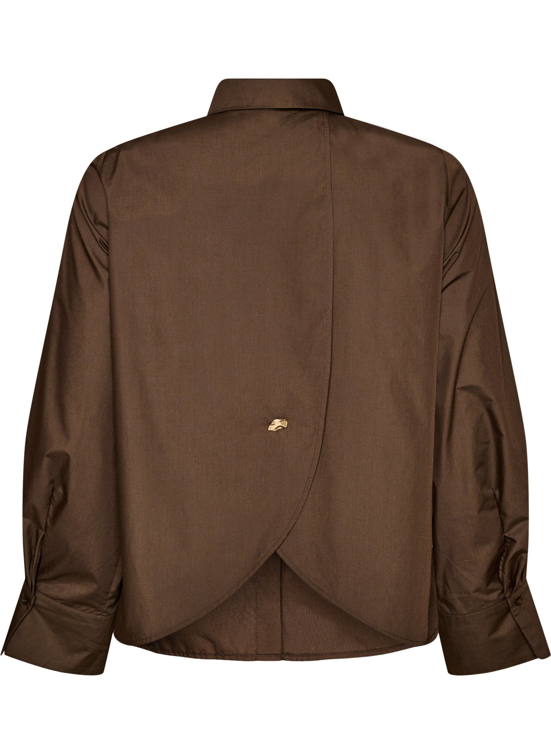 ZizziSkjorta med dekorativ ryggdetalj, Brun, Packshot image number 1