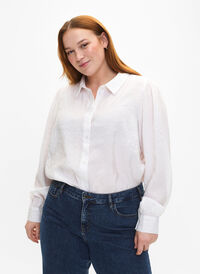 Långärmad skjorta i TENCEL™ Modal, Bright White, Model