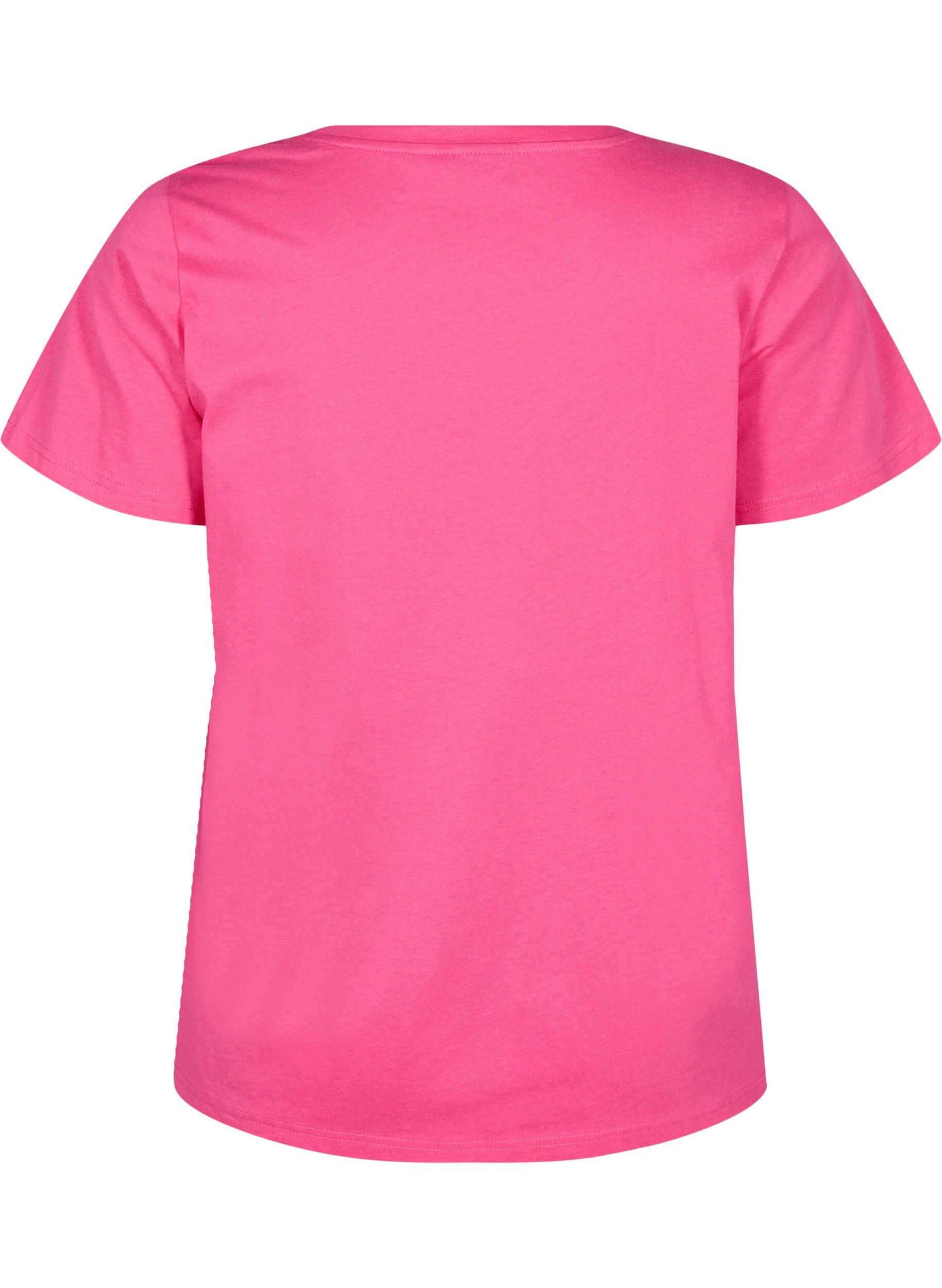 Zizzi T-shirt i bomull med motiv, Raspb. w. Strawberry, Packshot image number 1