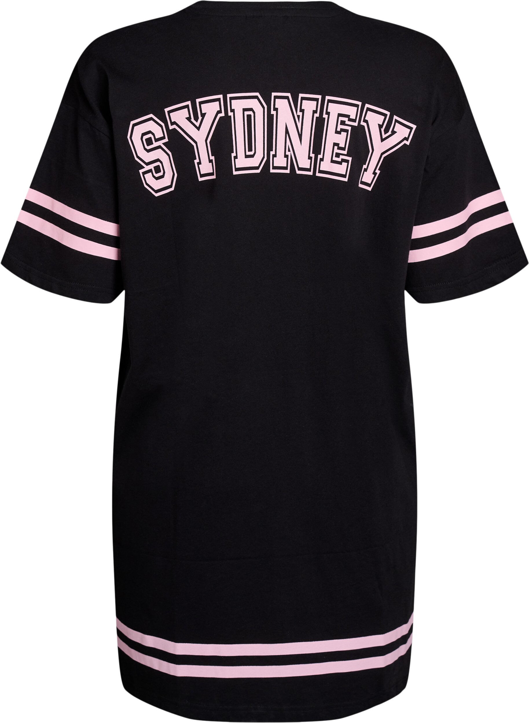 Zizzi Kort t-shirtkl&auml;nning med sportiga detaljer, Svart, Packshot image number 1