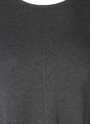 Stickad tröja med a-form, Dark Grey Melange, Packshot image number 2