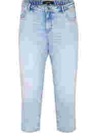 Ankellånga Vera jeans med nitar, Light blue denim