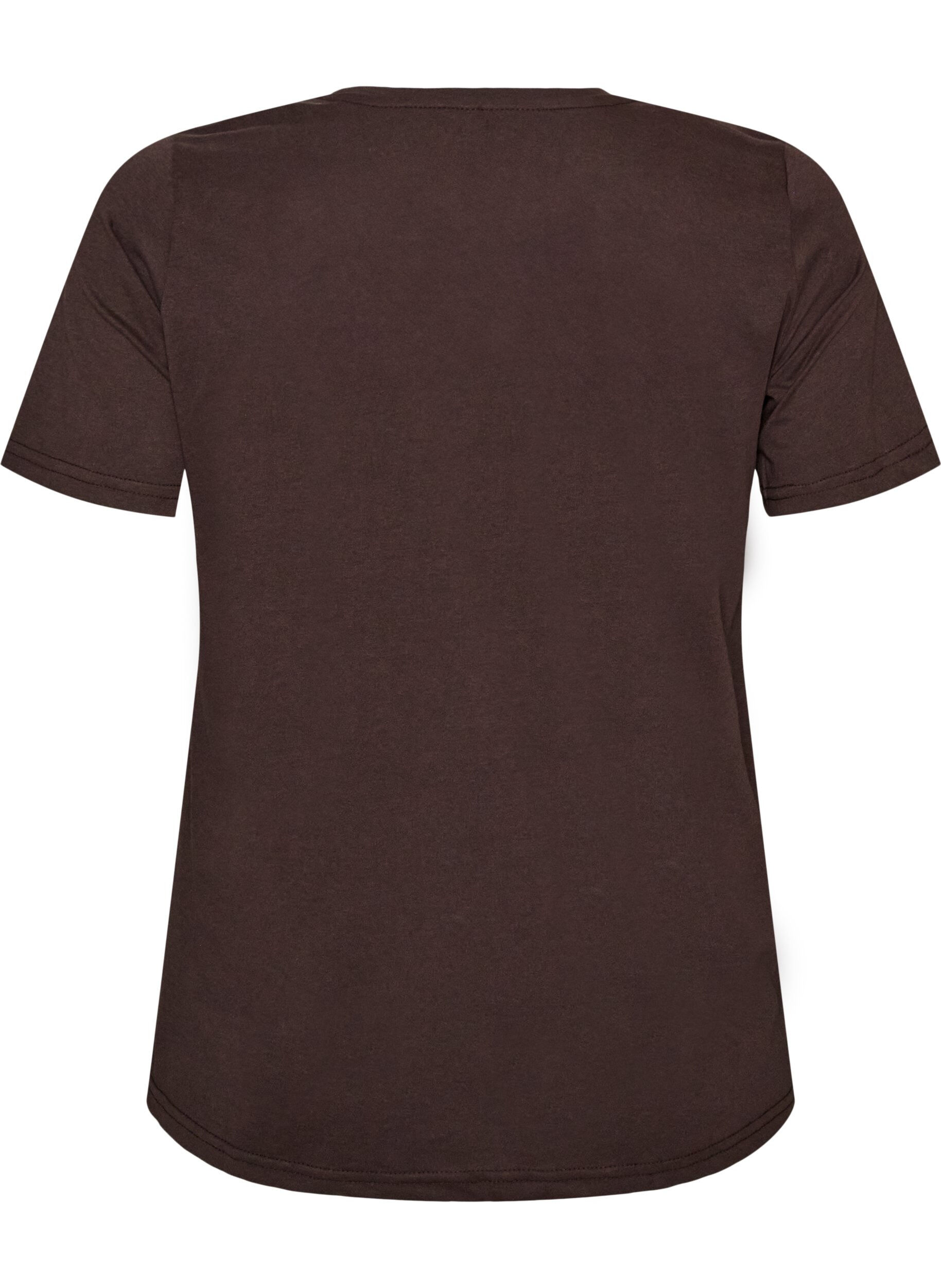 ZizziT-shirt med tryck, Brun, Packshot image number 1