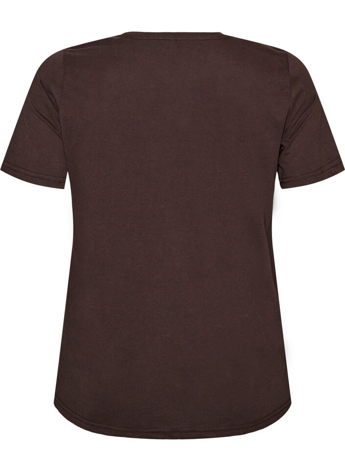 T-shirt med tryck, Brun, Packshot image number 1