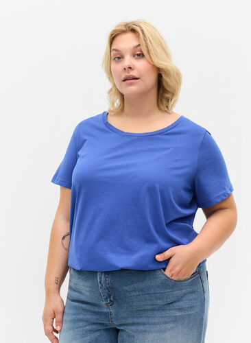Kortärmad t-shirt med rund halsringning, Dazzling Blue MB, Model image number 0