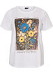 T-shirt i bomull med tryck framtill, Vit, Packshot image number 0
