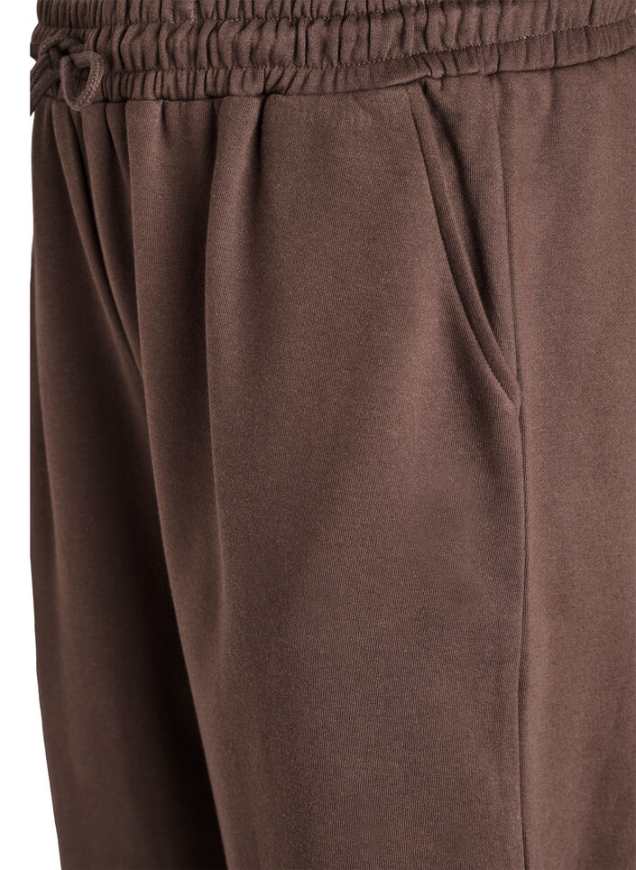 Sweatpants med h&ouml;g midja och fickor, Brun, Packshot image number 2