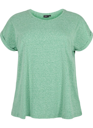 Melerad t-shirt med korta ärmar, Jolly Green Mél, Packshot image number 0