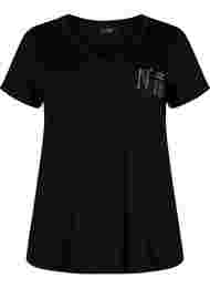 Tränings-t-shirt i bomull med tryck, Black w. No. 10