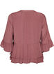 Blus med 3/4-&auml;rmar och volangdetaljer, Rosa, Packshot image number 1