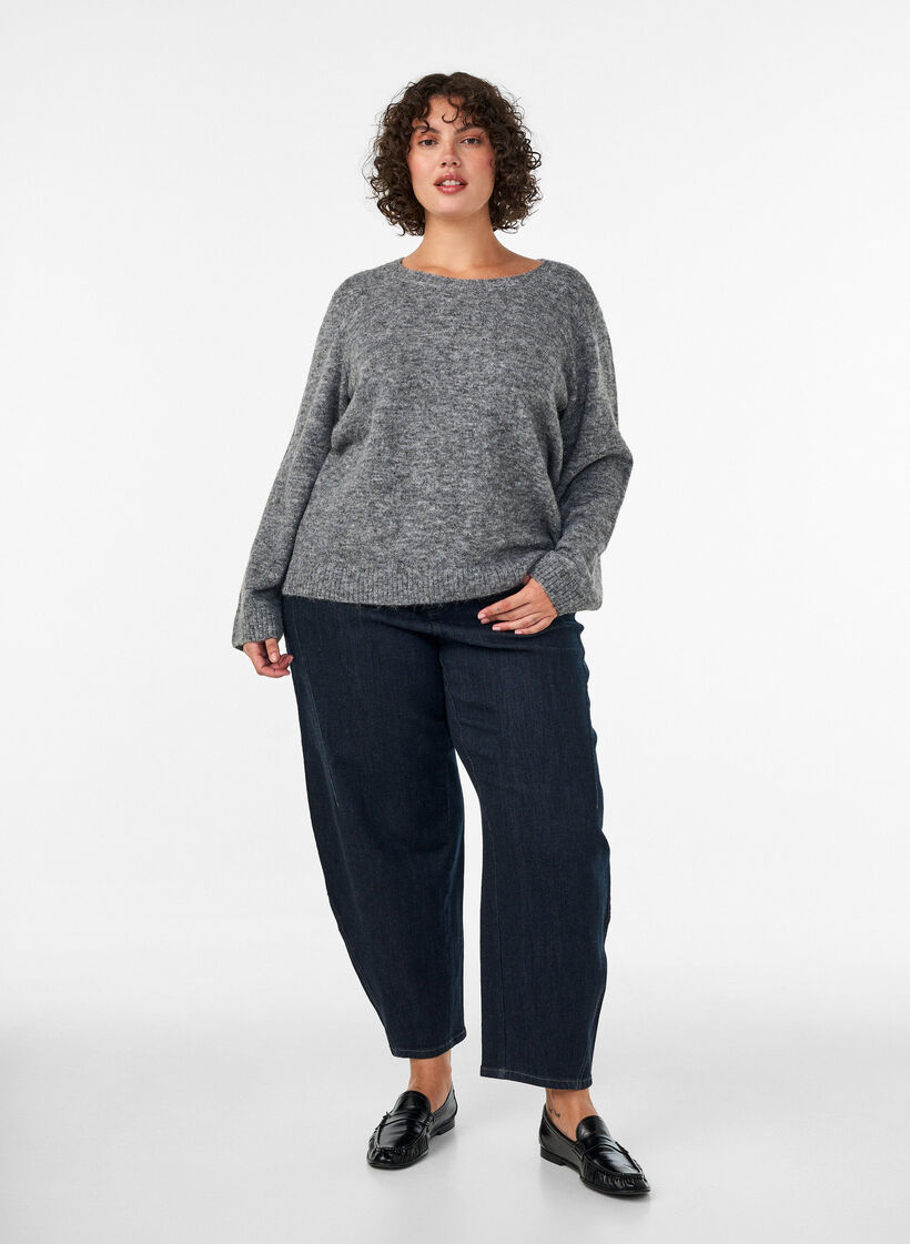 L&ouml;s rundhalsad tr&ouml;ja, Gr&aring;, Model image number 1