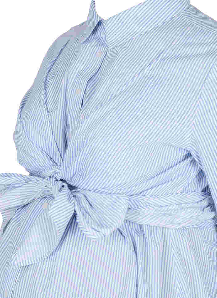 Skjortklänning för gravida i bomull , Blue Stripe, Packshot image number 2
