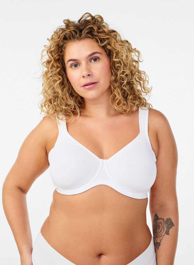 Comfort-BH med bygel och formpressade kupor, Vit, Model image number 0