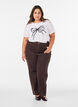 T-shirt i ekologisk bomull med dekorativt motiv, Vit, Model image number 1