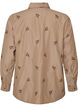 Randig skjorta med broderade blommor, Brun, Packshot image number 1