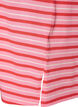 L&aring;ng oversized randig t-shirt i ekologisk bomull, Rosa, Packshot image number 3