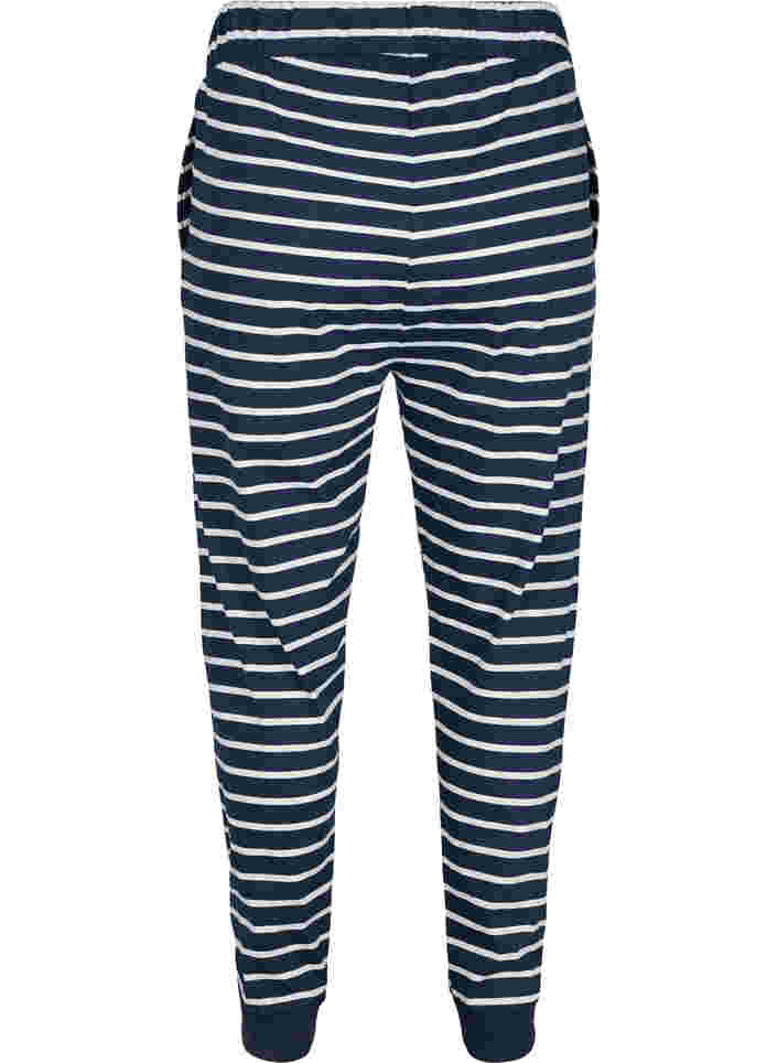 Pyjamasbyxor i bomull, Navy Blazer Stripe , Packshot image number 1