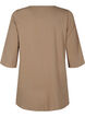 A-linjeformad tunika med 3/4-ärm, Shitake, Packshot image number 1