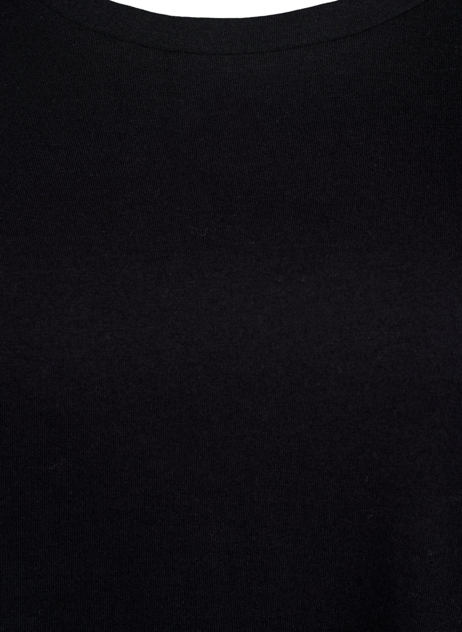 Zizzi T-shirt med Broderie Anglaise-&auml;rmar, Svart, Packshot image number 2