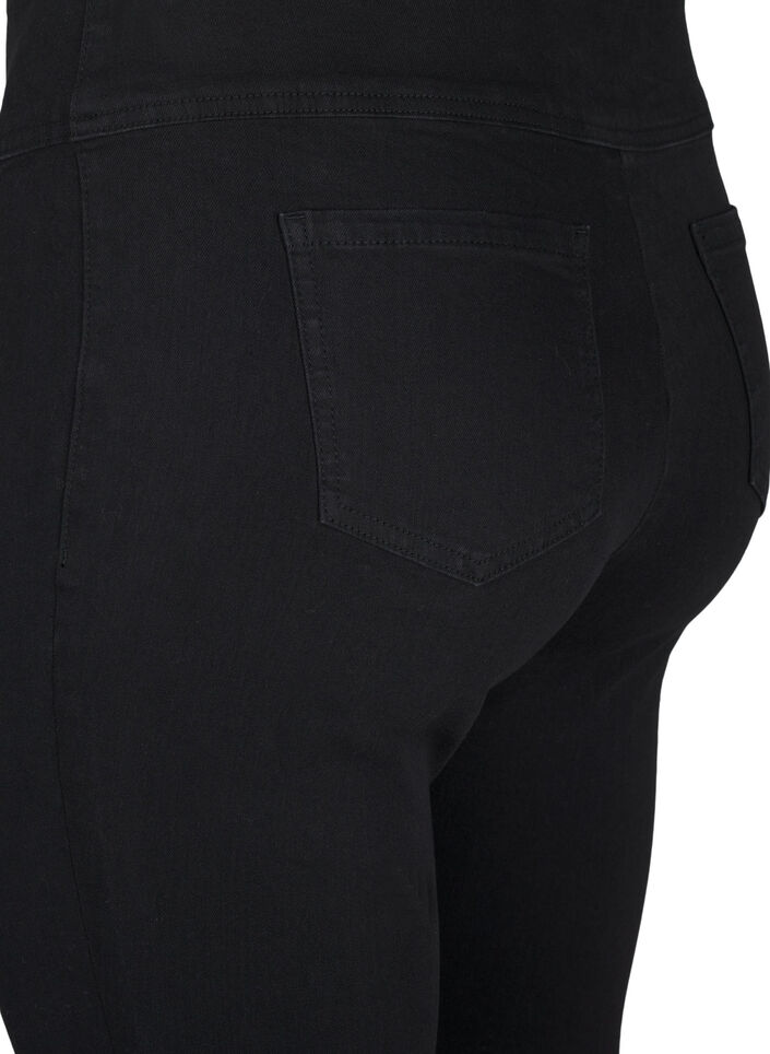 Stretchiga jeggings med hög midja, Black, Packshot image number 3