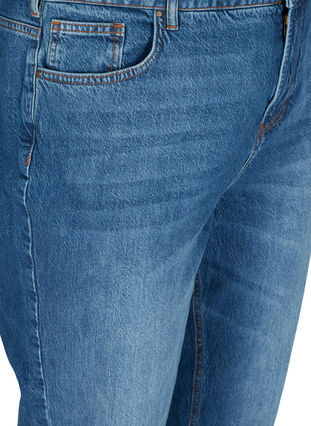 Croppade mom fit Mille jeans med lös passform, Blue Denim 5, Packshot image number 2