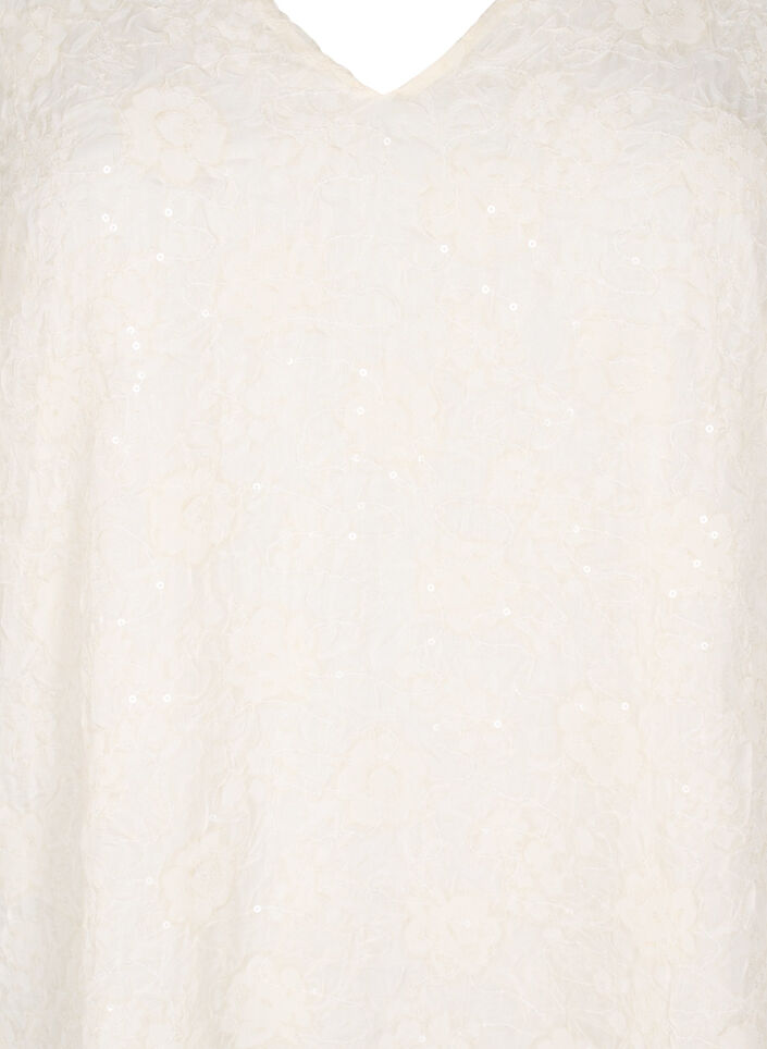 Kort festklänning med paljetter, Vanilla, Packshot image number 2
