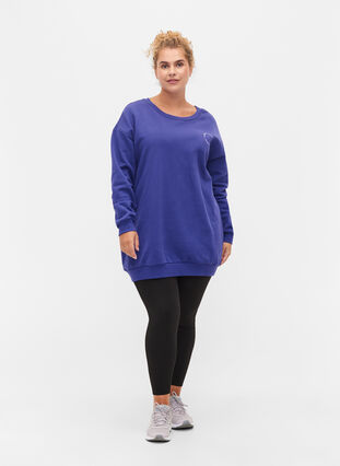 Sweatshirt i bomull med tryck, Deep Blue, Model image number 2