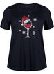 Jul-t-shirtar i 100% bomull, Black w. Wine, Packshot image number 0