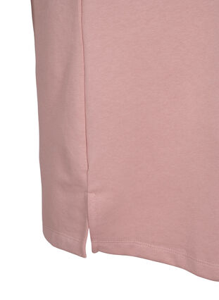 Sweatshirtklänning med korta ärmar och slits, Adobe Rose, Packshot image number 3