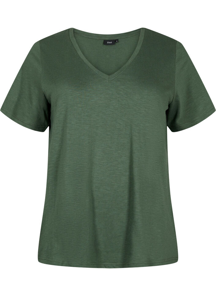 Ewa - T-shirt- V-ringad - Vit - Nyhet main image 0