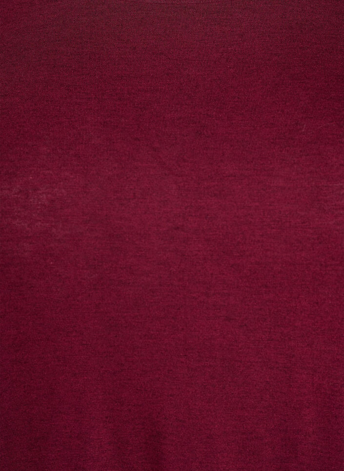 L&aring;ng&auml;rmad blus i ull och viskos, M&ouml;rk Bordeaux, Packshot image number 2