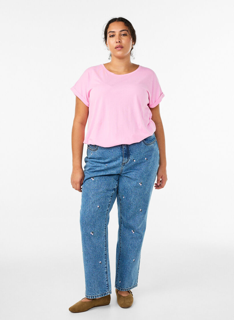 2-pack kort&auml;rmade t-shirtar, Rosa, Model image number 1