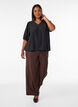 Blus i viskos med v-ringning, Svart, Model image number 1