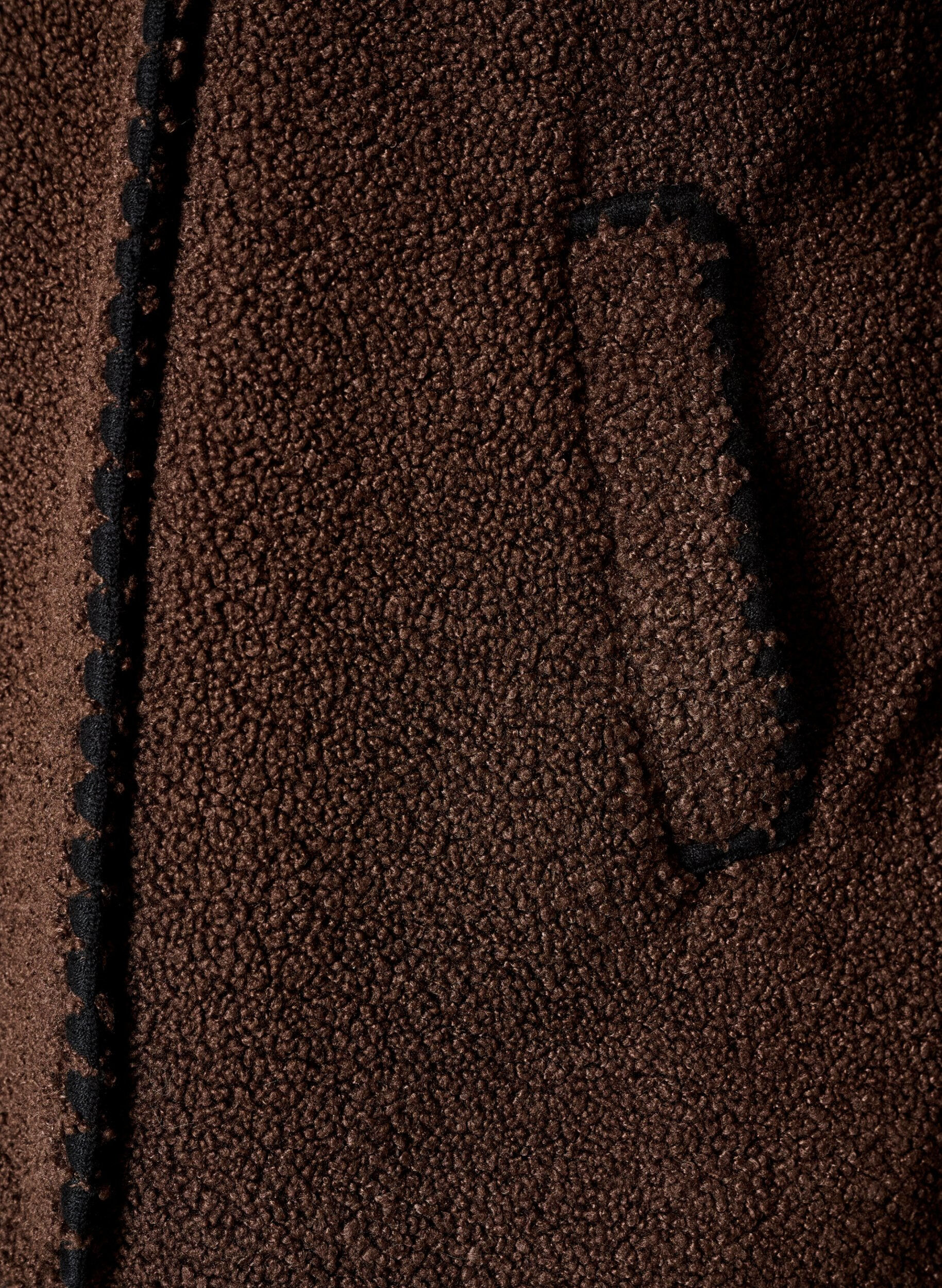 ZizziTeddyjacka med kontrastdetaljer, Brun, Packshot image number 2