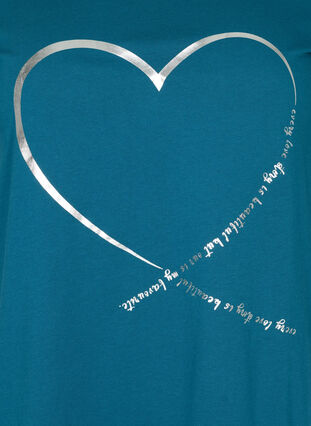 Kortärmad t-shirt med print, Blue Coral, Packshot image number 2