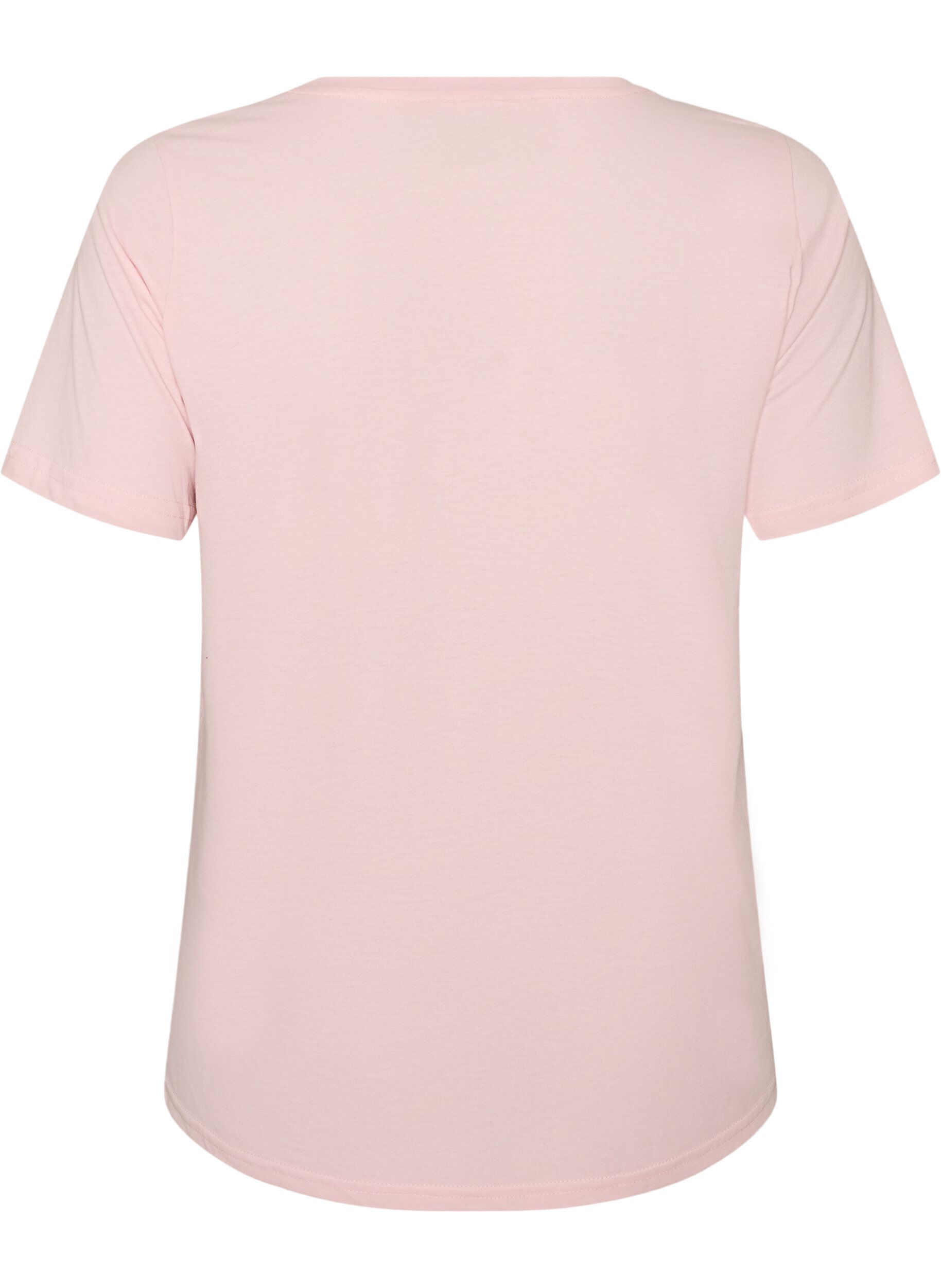 ZizziT-shirt med tryck, Rosa, Packshot image number 1