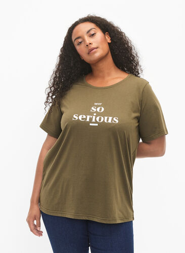 T-shirt från FLASH med tryck, Ivy Green, Model image number 0