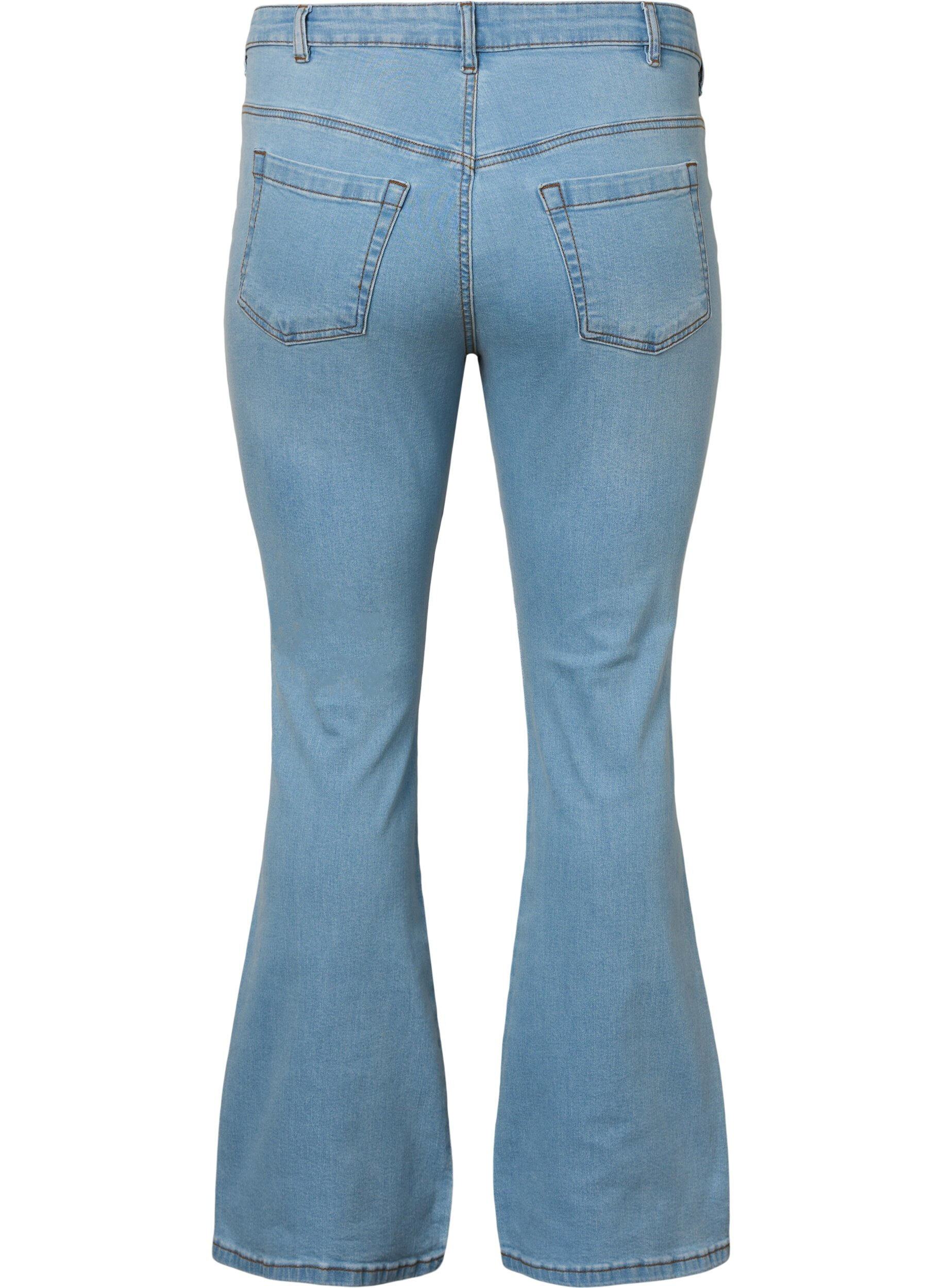Zizzi Ellen bootcut jeans med h&ouml;g midja, Bl&aring;, Packshot image number 1