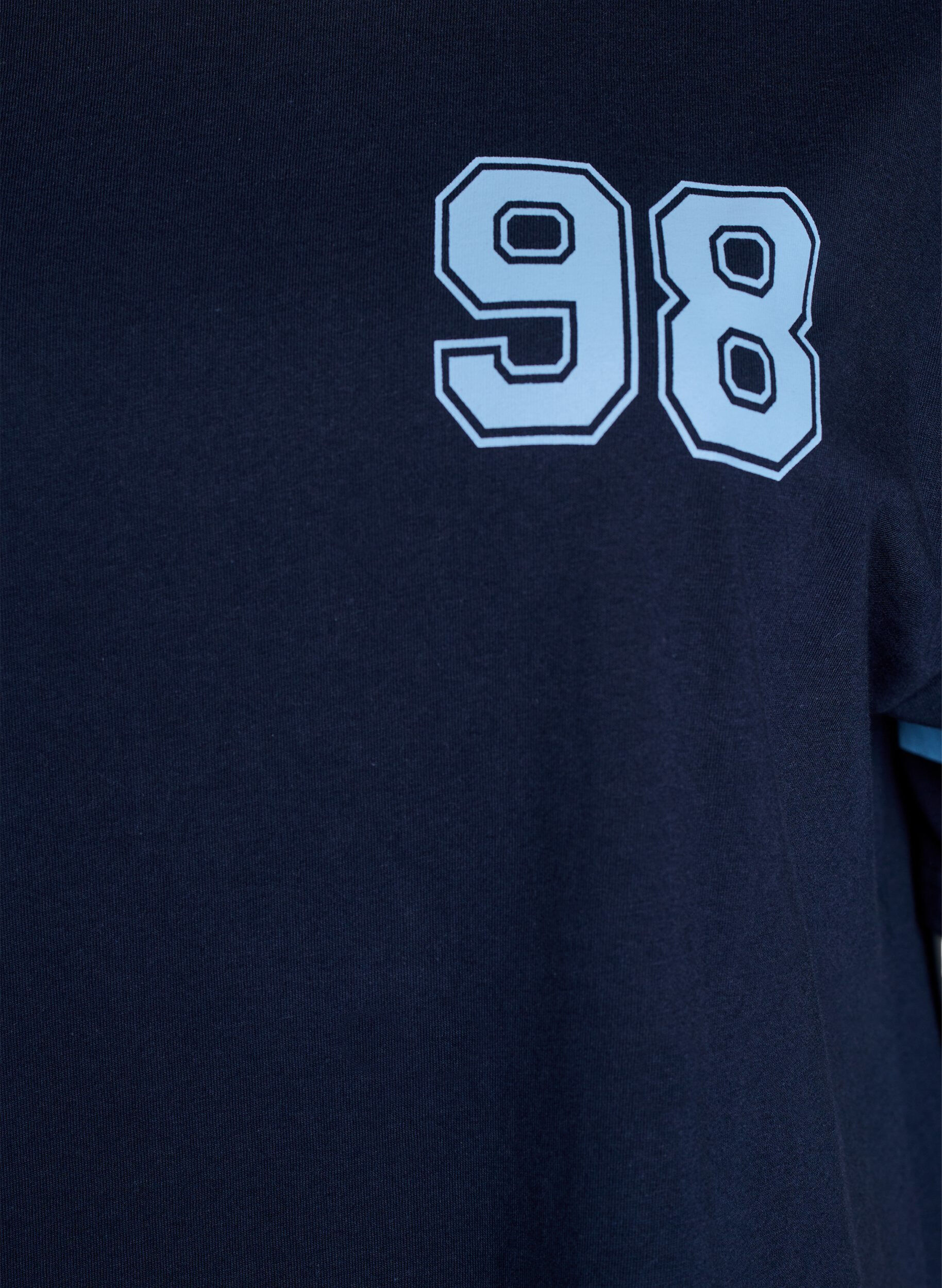 Zizzi Kort t-shirtkl&auml;nning med sportiga detaljer, Bl&aring;, Packshot image number 2