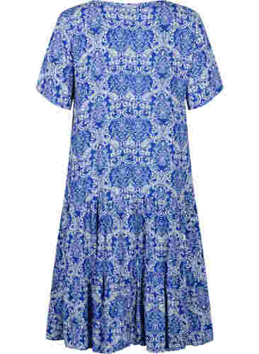 Kortärmad viskosklänning med mönster, S. the web Oriental, Packshot image number 1