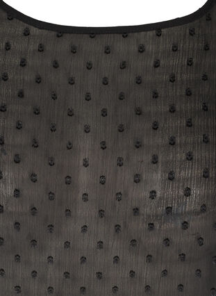 Långärmad blus i meshmed struktur, Black, Packshot image number 2