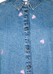 Lös jeanskjorta med broderade läppar, Light Blue Heart, Packshot image number 2