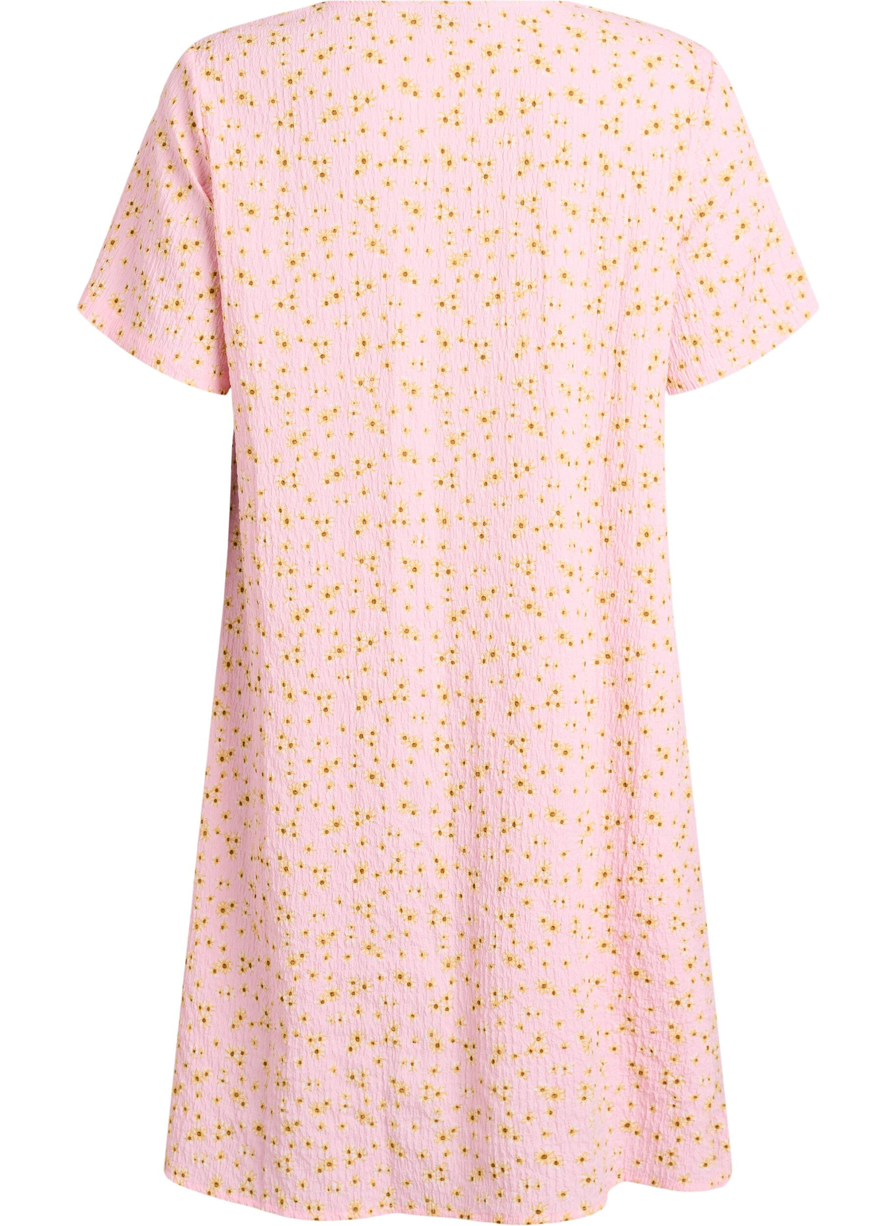 ZizziKort&auml;rmad kl&auml;nning med V-ringning, Rosa, Packshot image number 1