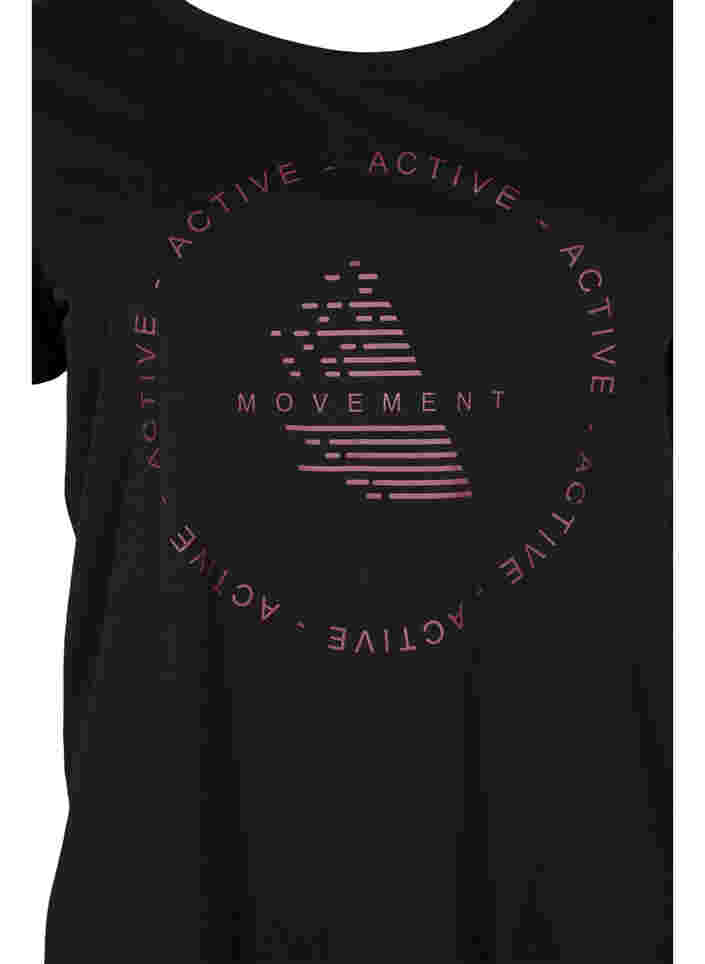  T-shirt till träning med print, Black w. copper logo, Packshot image number 2